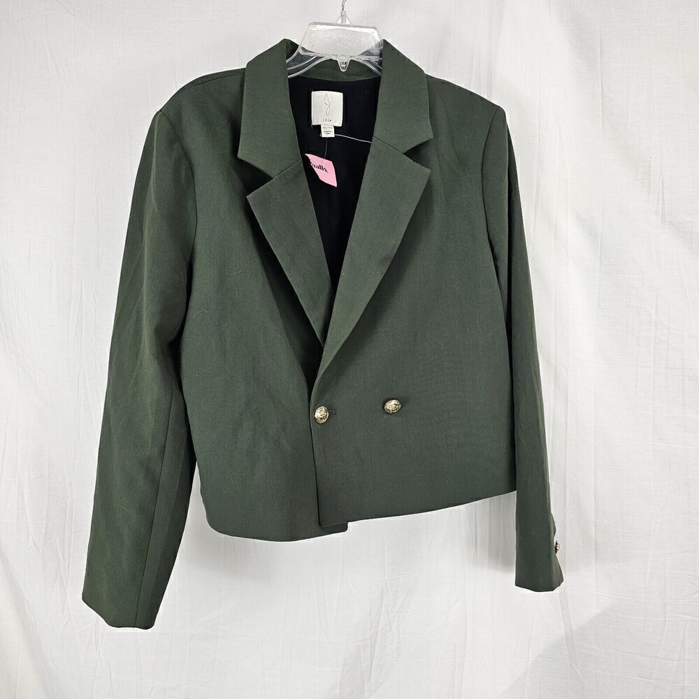 Joie Army Green Cropped Single Breasted Blazer Size XL